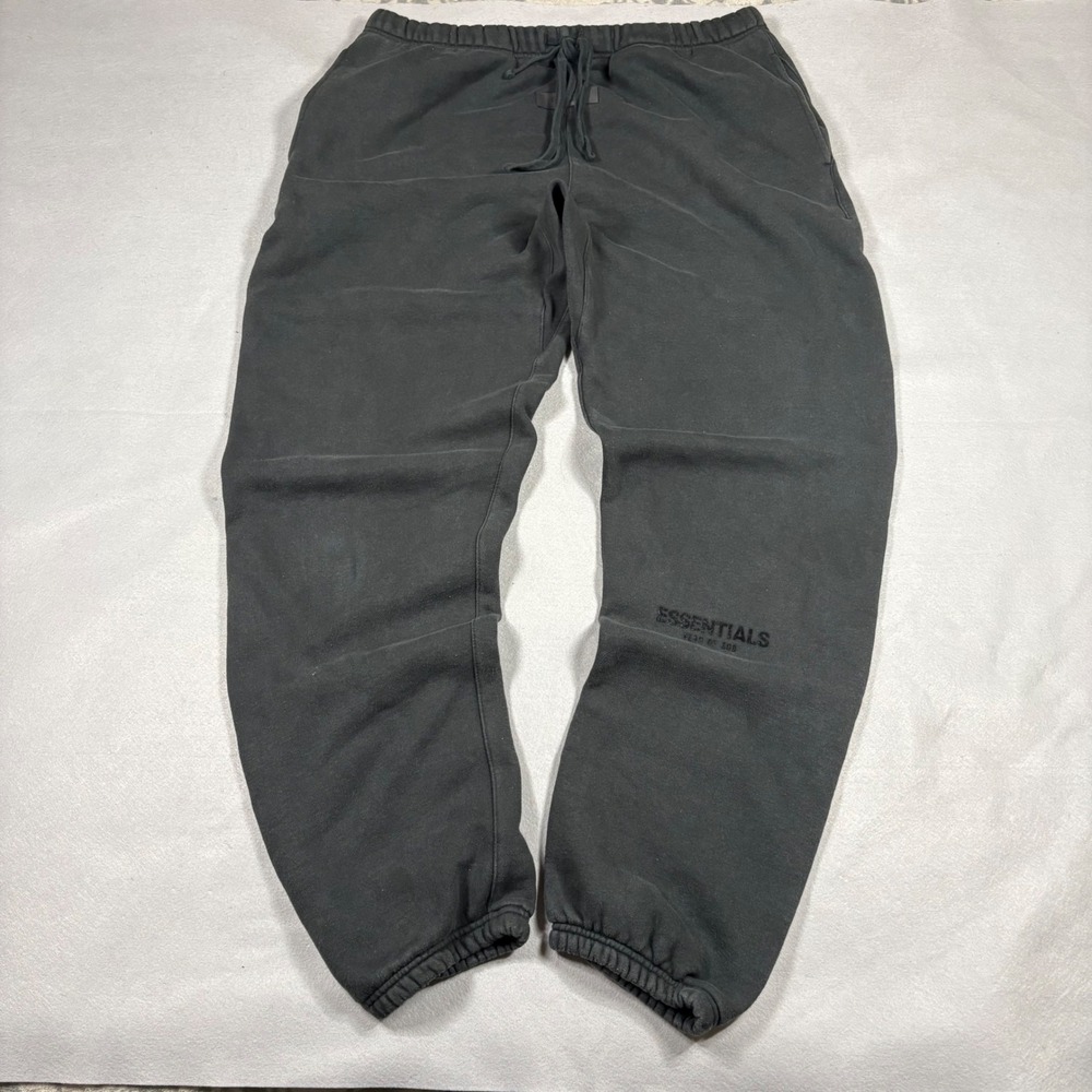 Fear of God Essentials Mens XXL Black Fleece Sweatpants Joggers Drawstring Logo